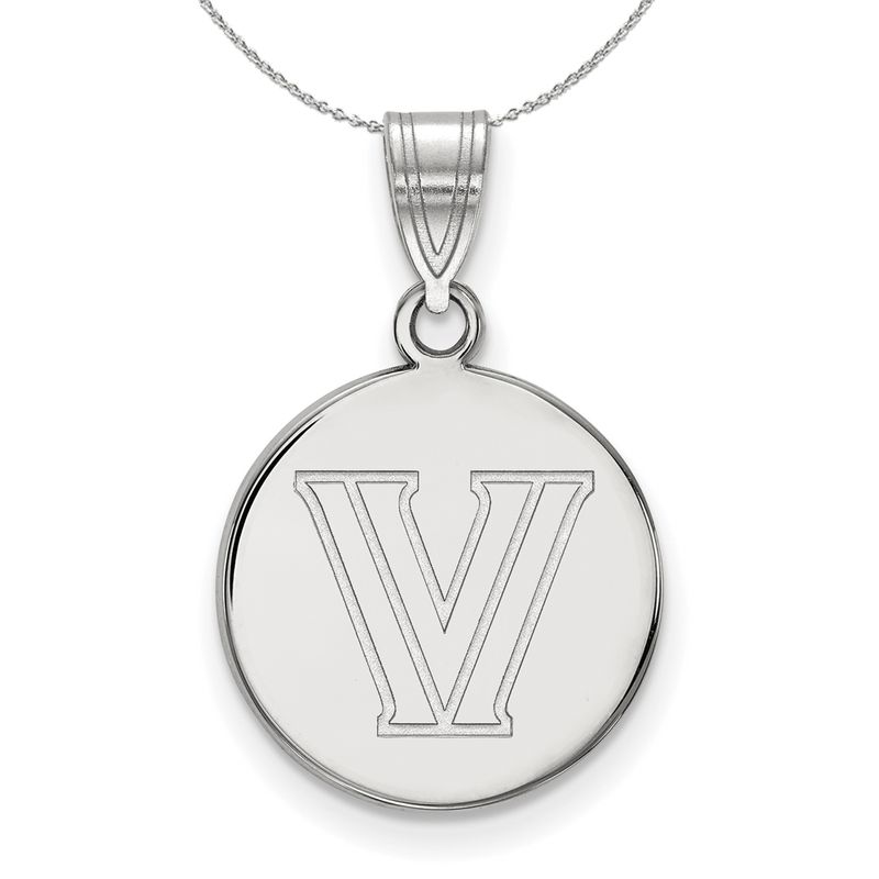 Sterling Silver Villanova U Medium Disc Necklace - 16 Inch